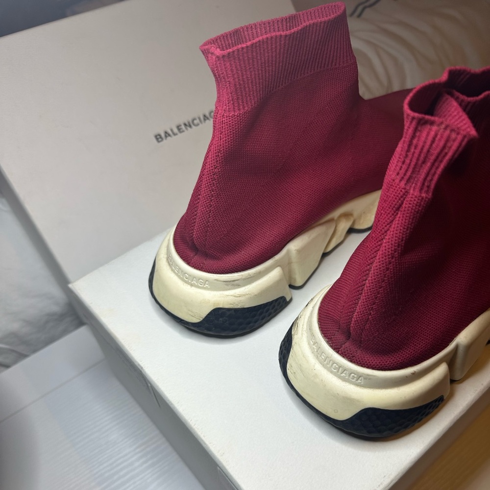 Balenciaga Red Sock Sneakers - Picture 7 of 9